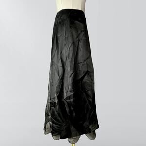 Nordstrom Alex Evenings Black Organza Full Maxi Skirt